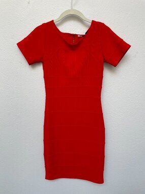Savida Red Short Sleeve Bandage Bodycon Dress US 6